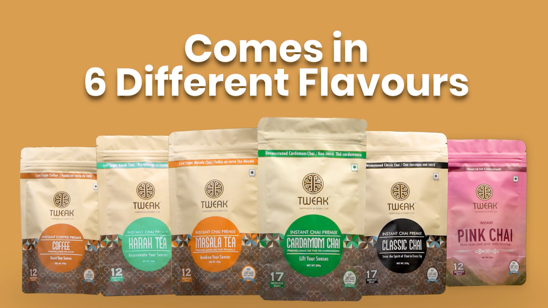 Tweak chai premix comes in 6 different flavours 
