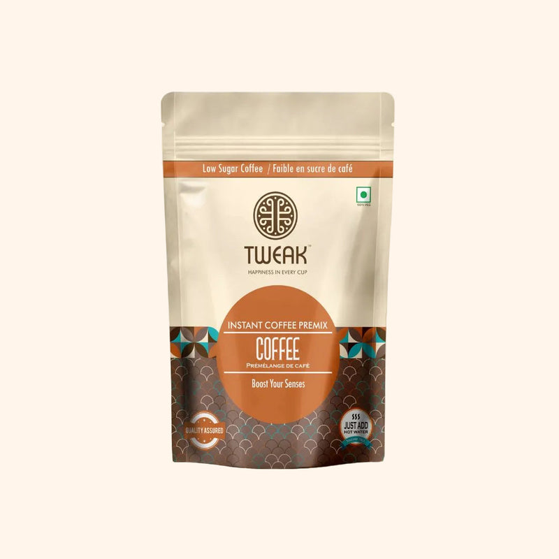 Tweak Instant Coffee Premix – Low Sugar Instant Coffee Powder for Quick Brewing. Premium Coffee Blend in a Resealable Pouch, Just Add Hot Water for a Rich, Flavorful Cup. Boost Your Senses with Convenient and Delicious Instant Coffee.