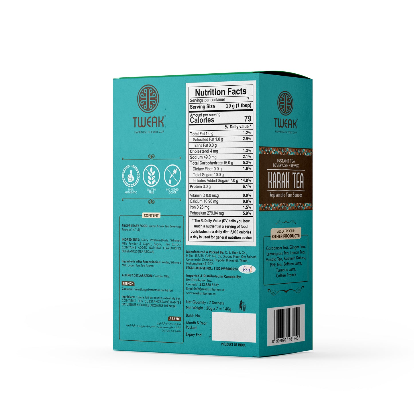 Tweak Karak Tea – Instant Sachet Pack (7 x 20g)