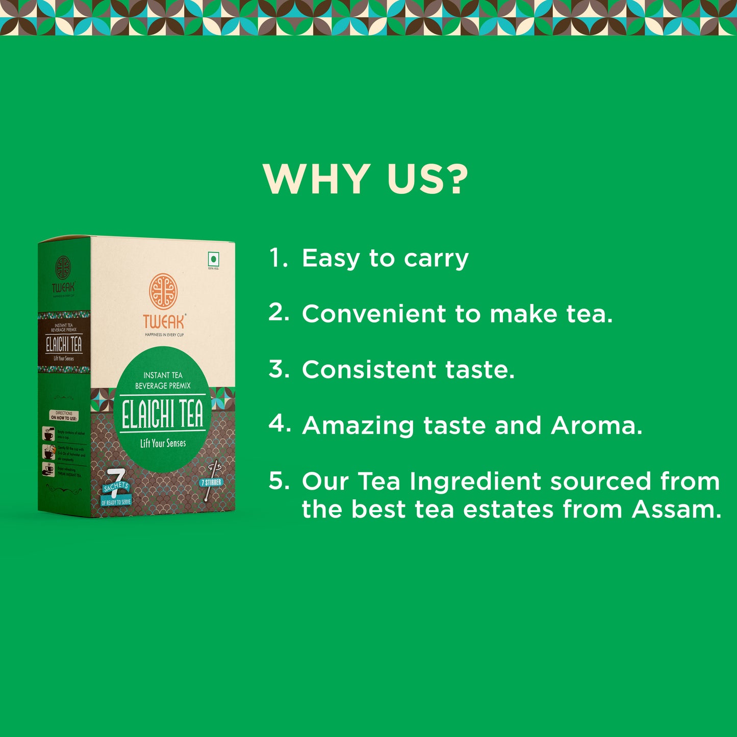 Tweak Elaichi Tea – Instant Sachet Pack (7 x 20g)
