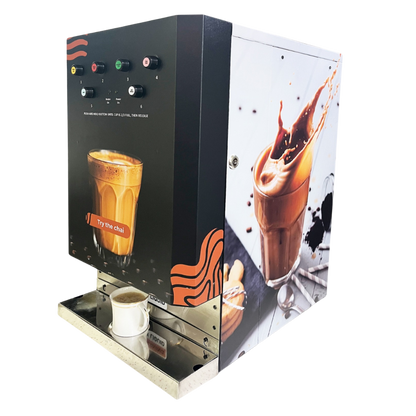 Heavy-duty Chai Hai Instant Chai Maker Machine offering up to four flavors, designed for quick and efficient chai dispensing in high-demand settings.