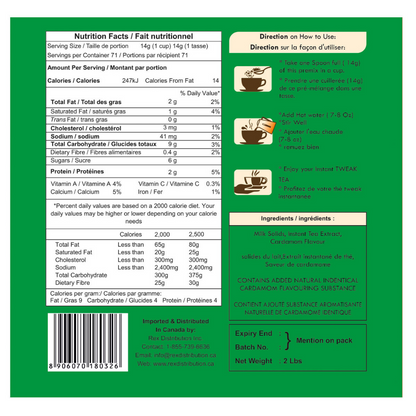 Nutritional table of Tweak Instant Chai Premix Cardamom Chai